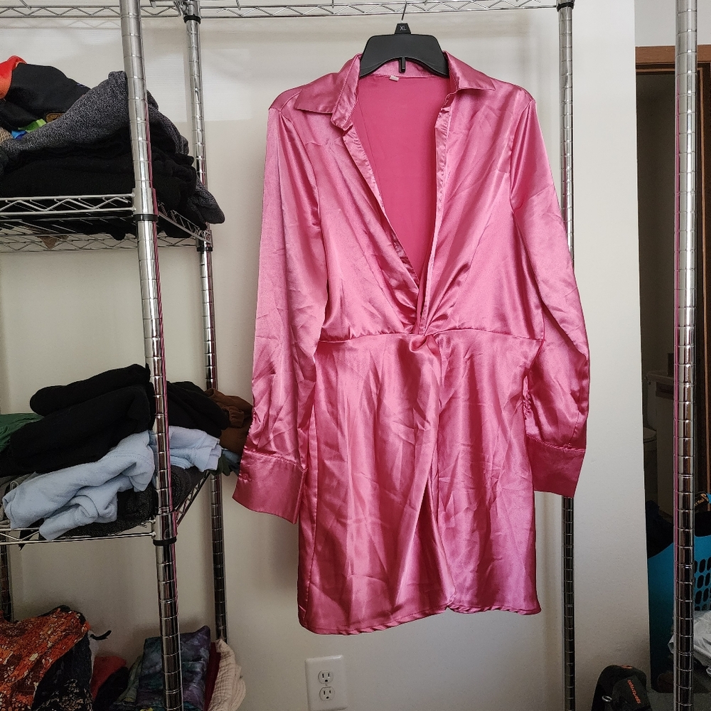 Pink Satin Robe